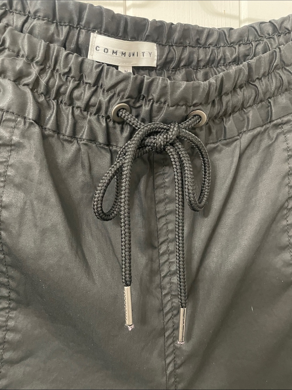 Aritzia Community Black Drawstring Track Pants - M